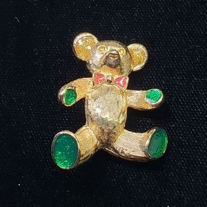 Vintage teddy bear brooch